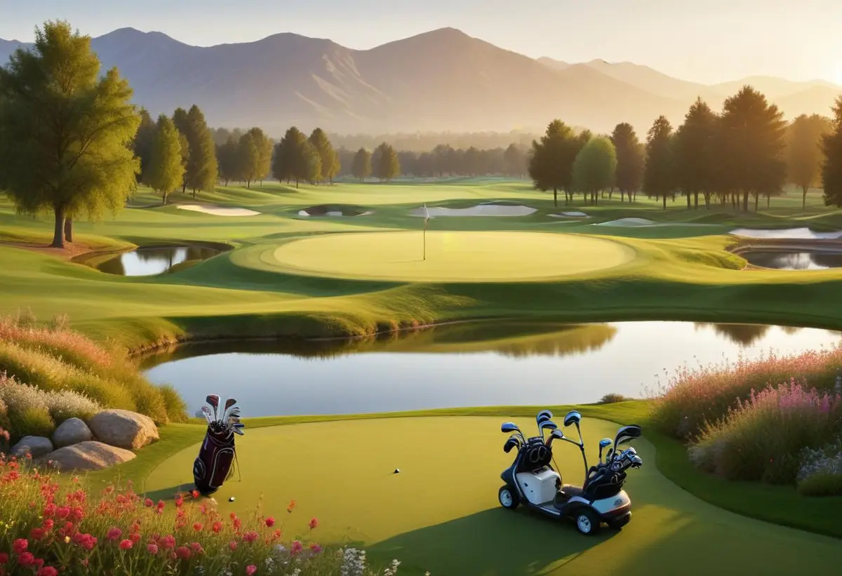 En glad golfer illustration