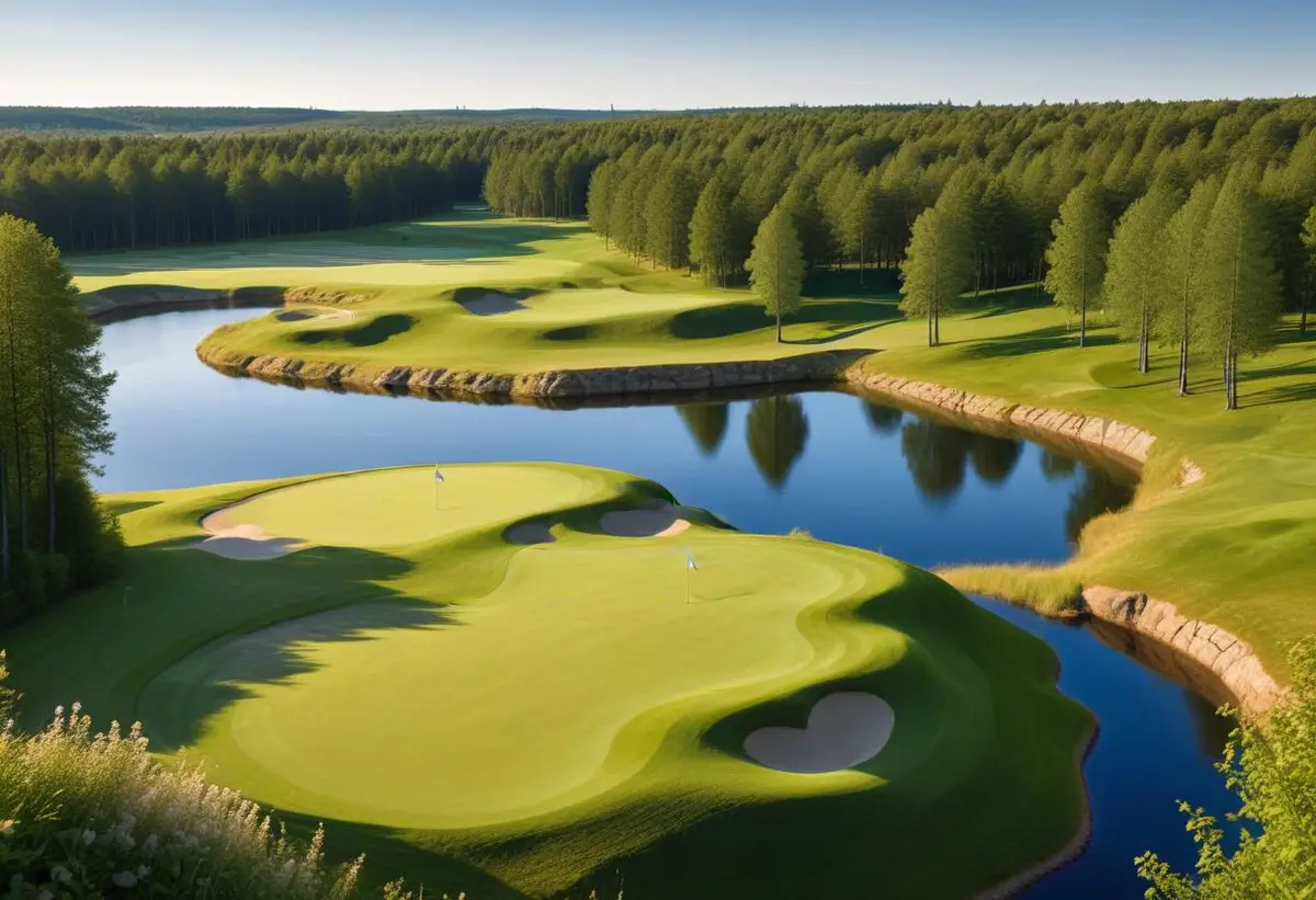En lycklig golfare i Stockholm illustration